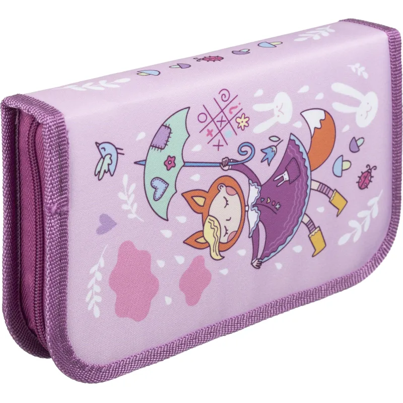 Пенал Комус класс Лисичка, 1 секц. 2 отк. блока, 210x130x35мм, ткань 1906068 П1с-20-