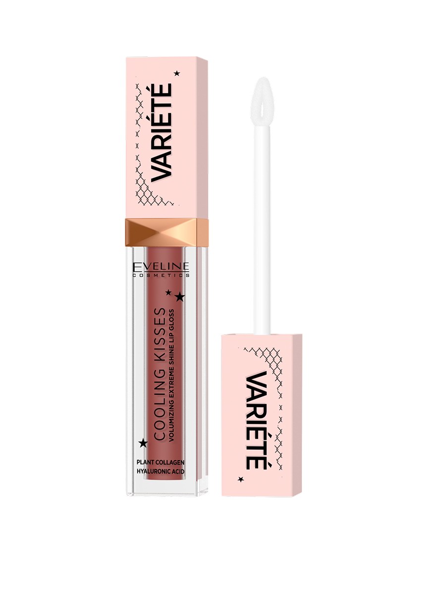 EVELINE Variete Cooling Kisses Блеск для губ №04 розово-коричневый 6,8мл 5903416038047