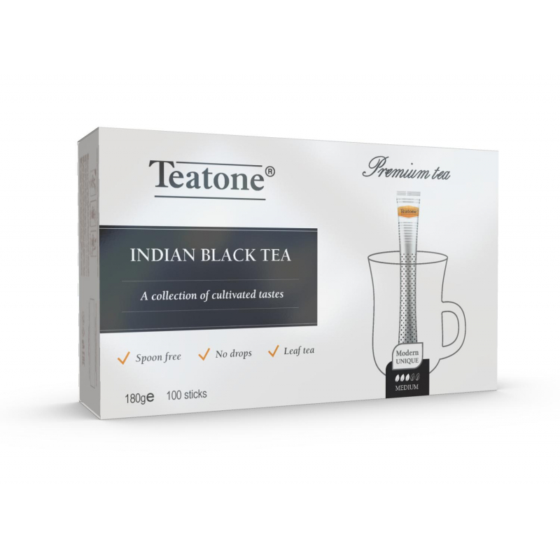 Чай черный индийский TEATONE в металл.стике, 100шт/уп. 1246 1291419