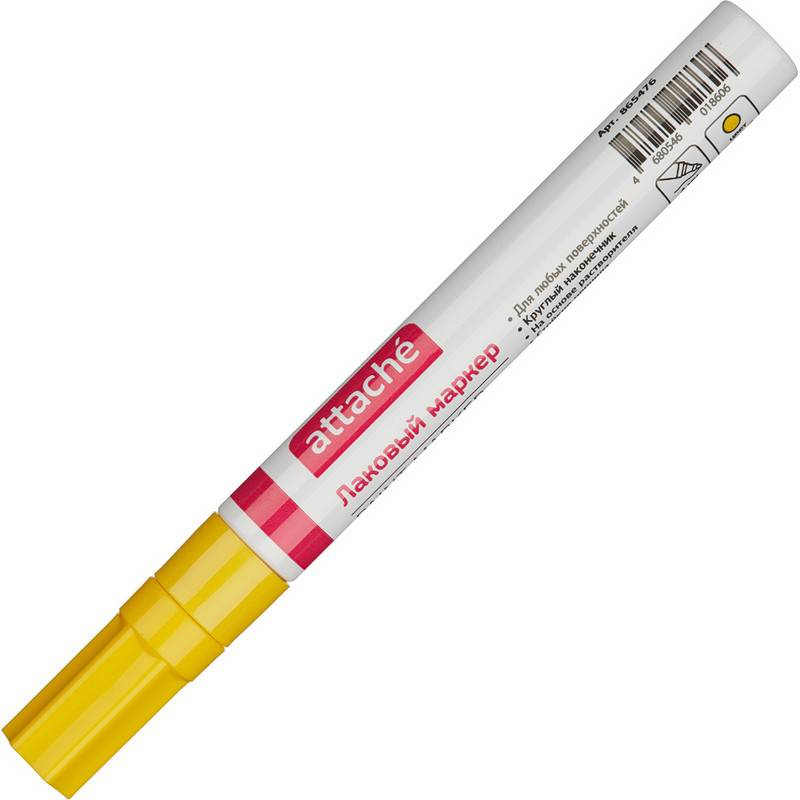 Маркер промышленный Attache для универсальной маркировки желтый (4 мм) 865476