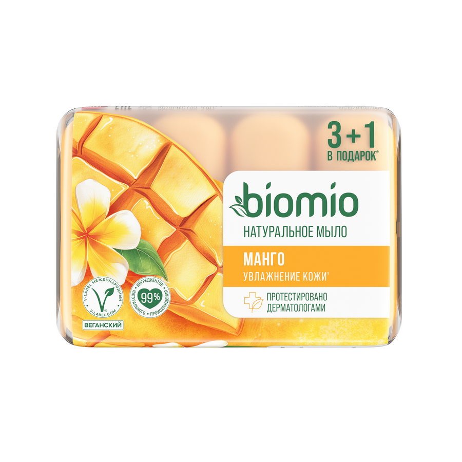 BioMio Мыло натуральное Манго 4х75 г 7640245621047