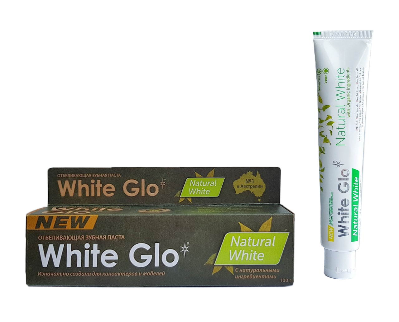 Зубная паста White Glo отбеливающая натуральная белизна 100мл. W8147