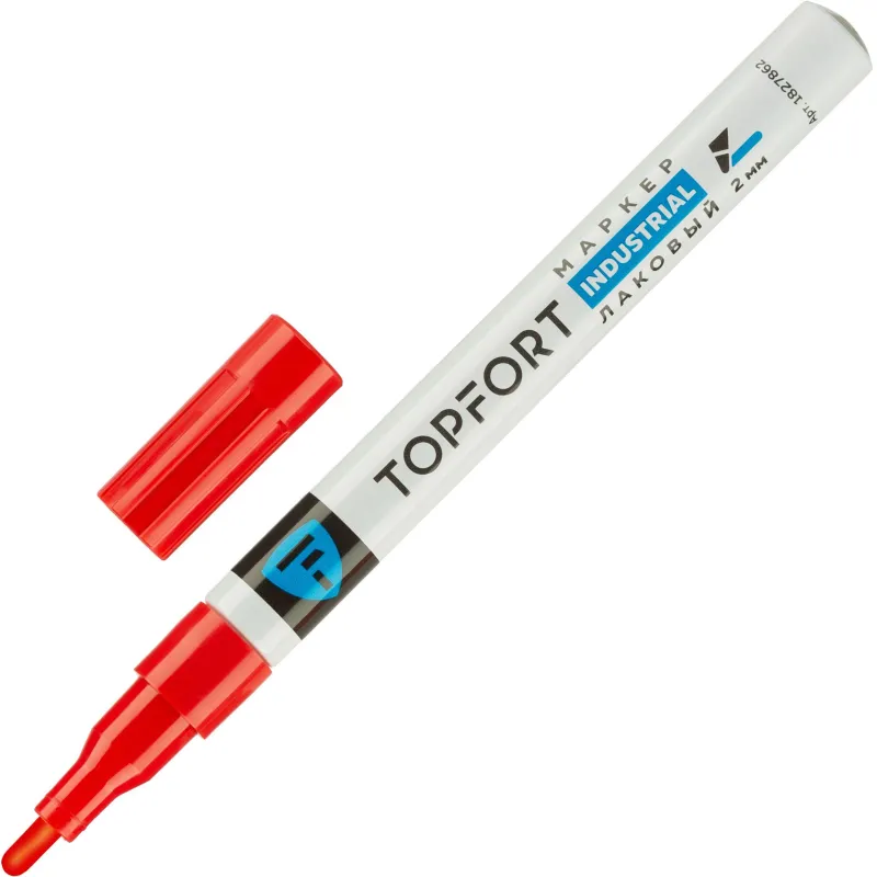 Маркер лаковый TOPFORT Industrial 2 мм красный 1827862 ZP1101