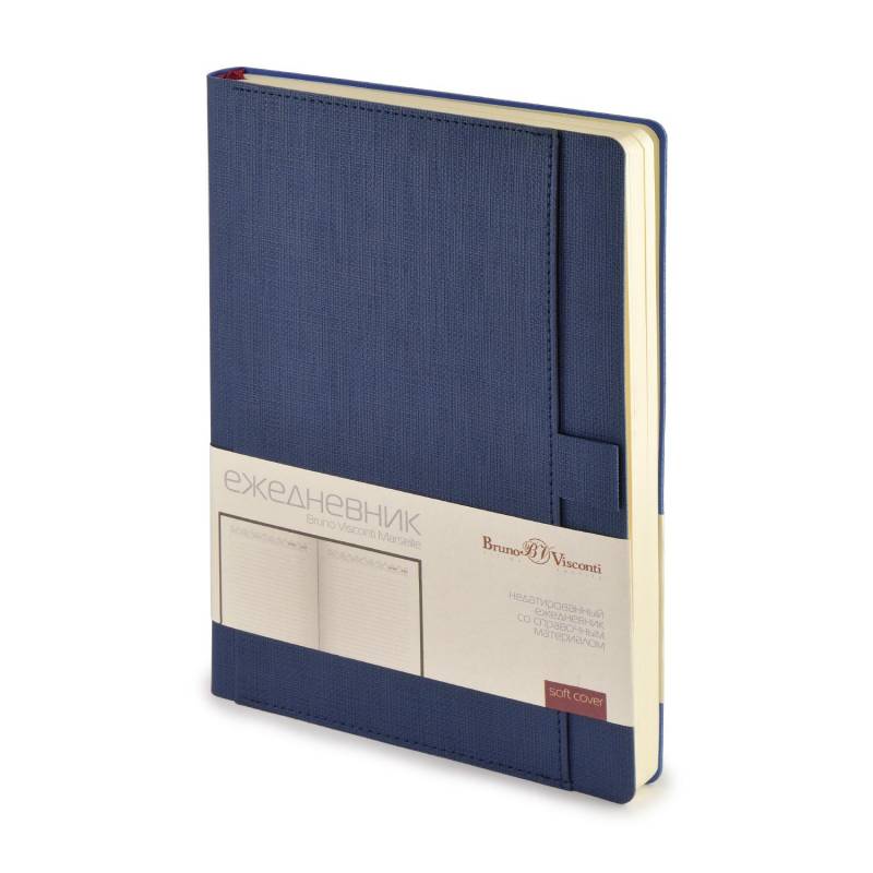Ежедневник недатир. Bruno Visconti Marseille искусс. кожа А5 136 л. синий (147x212 мм) 1217743