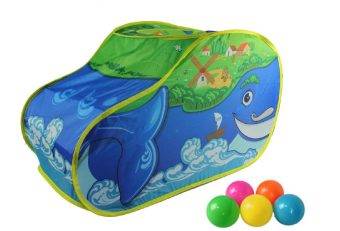 Палатка игровая "Чудо Кит" в комплекте пластмассовые шарики 20 шт, сумка на молнии Shantou Gepai M7118
