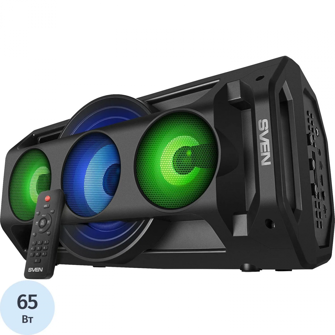 Акустическая система Sven PS-680, 2x32.5Вт, FM/USB/microSD, LED пульт,аккум 2126234 SV-020187