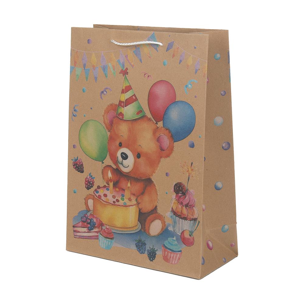 Пакет подарочный крафт ML, "Мишка", 140 гр/м Чудо праздник PML-124680-MK