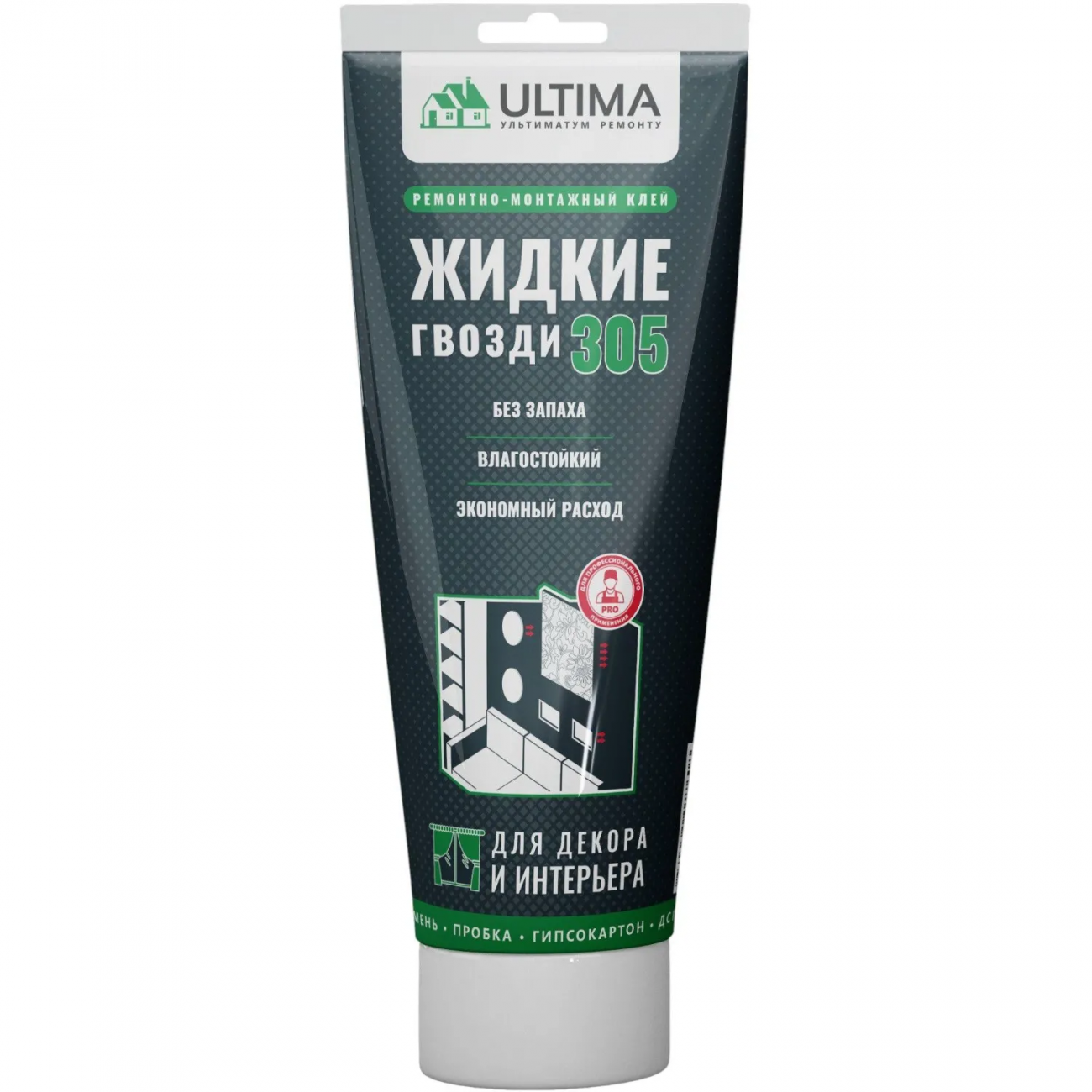 Клей акриловый ULTIMA 305 д/декора и интерьера белый 250мл 2404933 VADHES30525