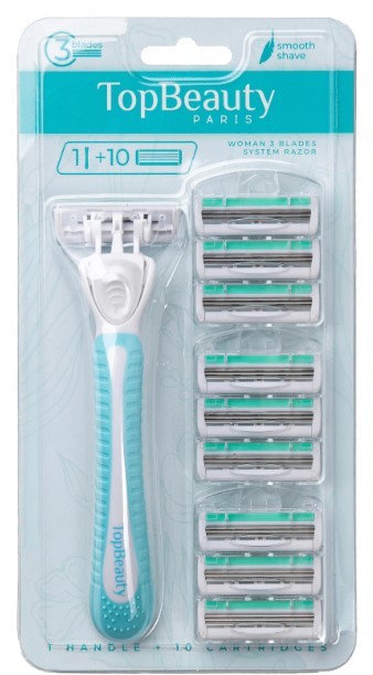 Женская бритва TopBeauty Paris Slim 1 станок + 10 сменных кассет (Аналог женские Gillette Blue 3*) 6970897020211
