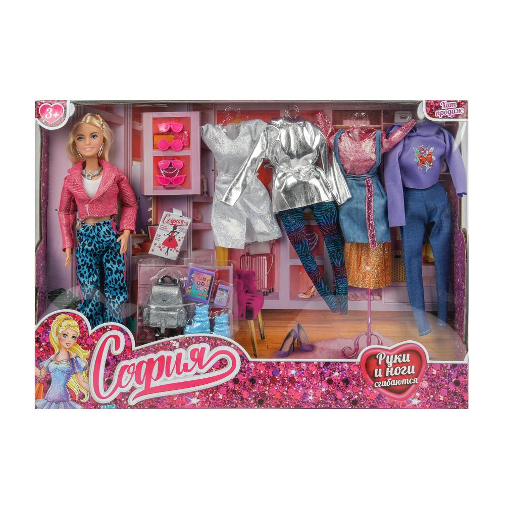 Кукла София 29 см. руки и ноги сгибаются, 4 комплекта одежды, аксесс. Карапуз 66001-DRESS21-S-BB