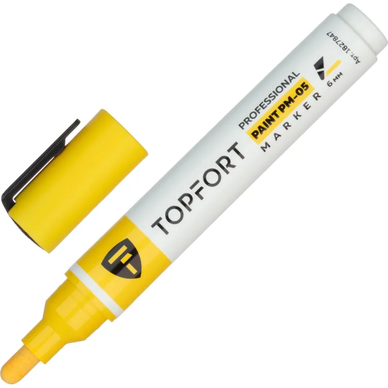 Маркер лаковый TOPFORT Paint 6 мм желтый 1827847 ZP1800