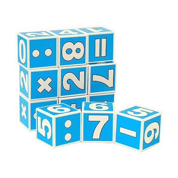 Математика, набор кубиков 12 шт (цвет в асс) Stellar 00706