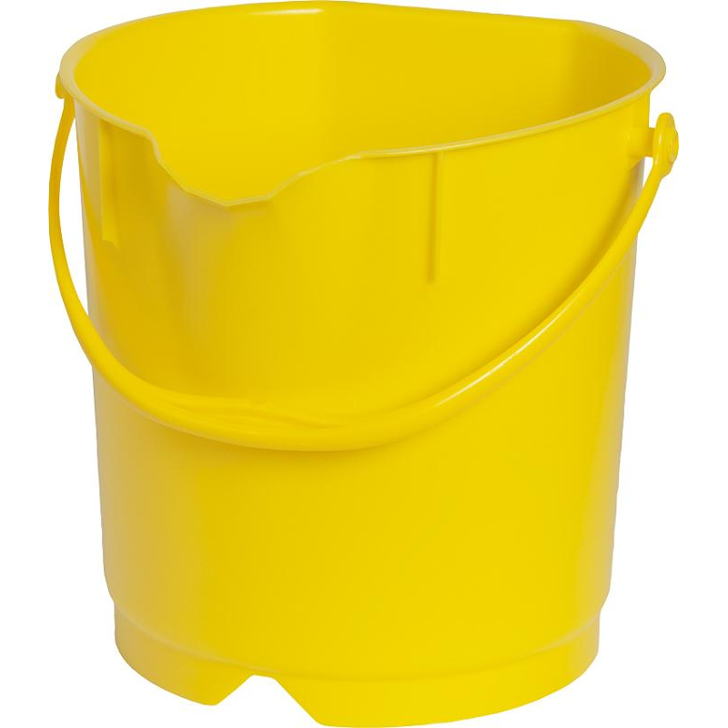 Ведро FBK 9л желтое, армир. пластик противоударный, круглое, 80102-4 1583907