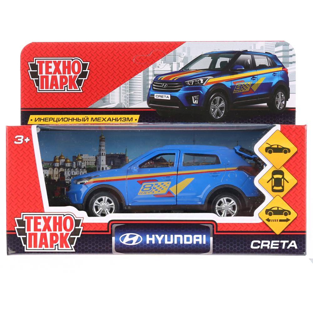 Машина металлическая "Hyundai Creta Спорт" длина 12 см, открыв. двери/багажник, с инерцией Технопарк CRETA-S