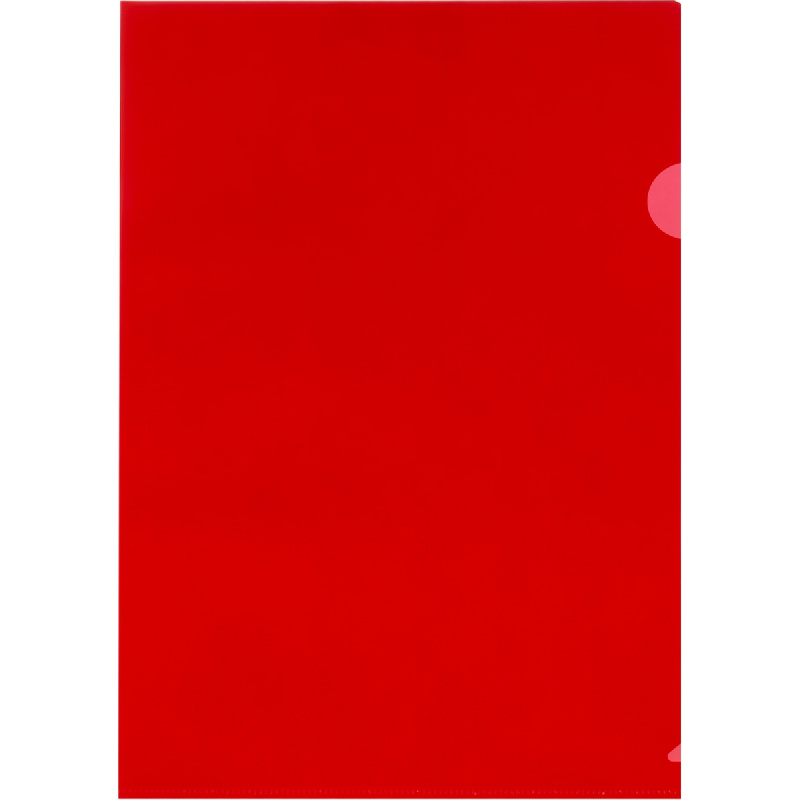 Папка уголок глянцевый Комус А4 Line 180мкм красный, 10 шт/уп 993220