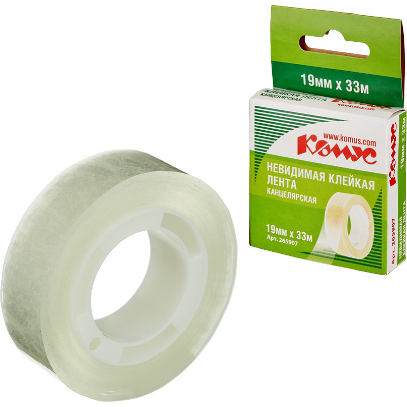 Клейкая лента канцелярская Комус 15x33 263350