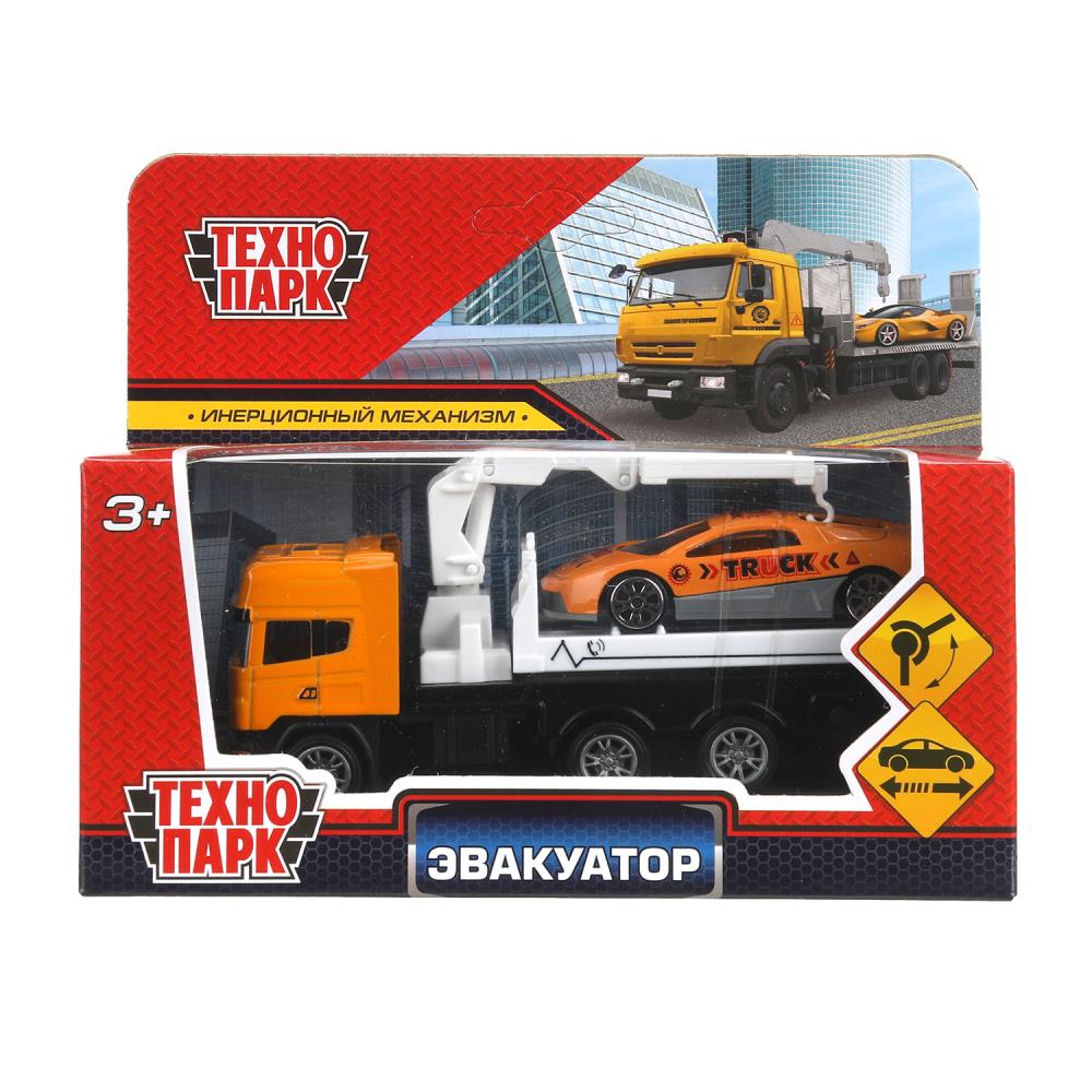 Машина металлическая Эвакуатор, 12 см. с машиной 7 см. Технопарк 2215-7A