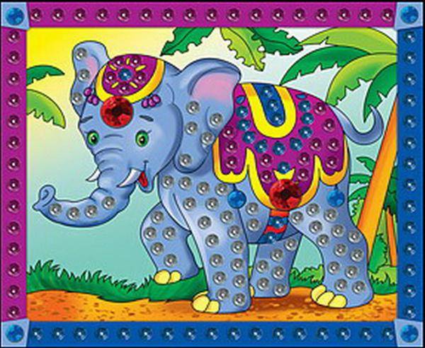 Мозаика из пайеток А4 "Слоненок" Рыжий кот М-4342
