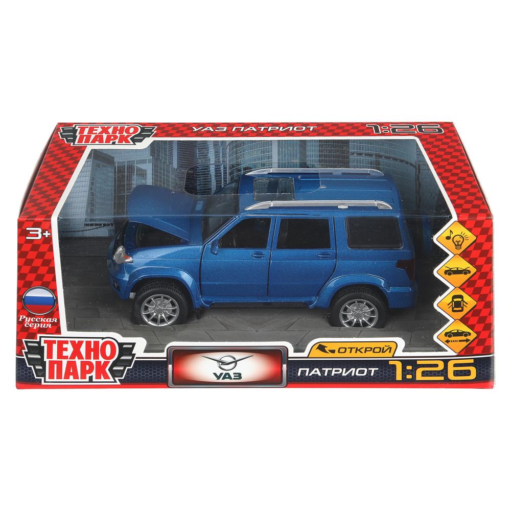 Машина свет-звук Уаз Патриот, 17,8 см, синий (игрушка) Технопарк PATRIOT-124SL-BU (12) (48)