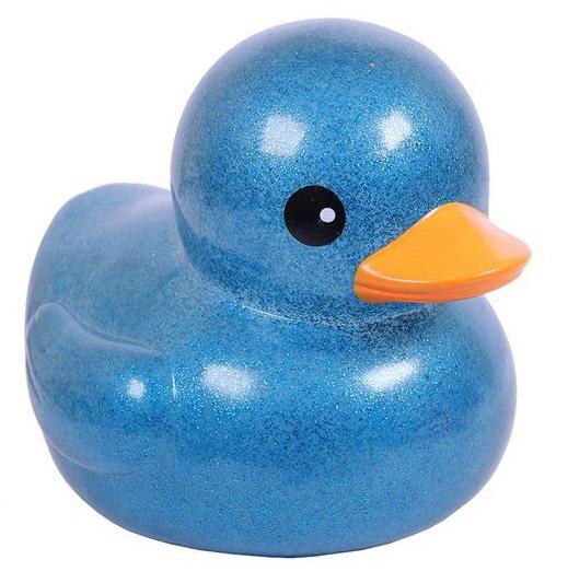 Игрушка для ванной ABtoys Уточка большая блестящая 18х14х13см, в сетке, синяя B281-GLDK1/b