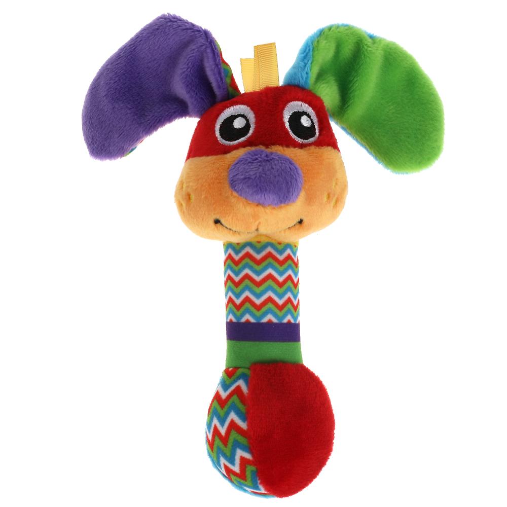 Текстильная игрушка погремушка собака с мячиком УМка RSD-D