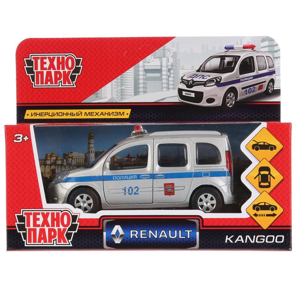 Машина металлическая "Renault Kangoo Полиция" 12см, открыв. двери, с инерцией Технопарк KANGOO-P