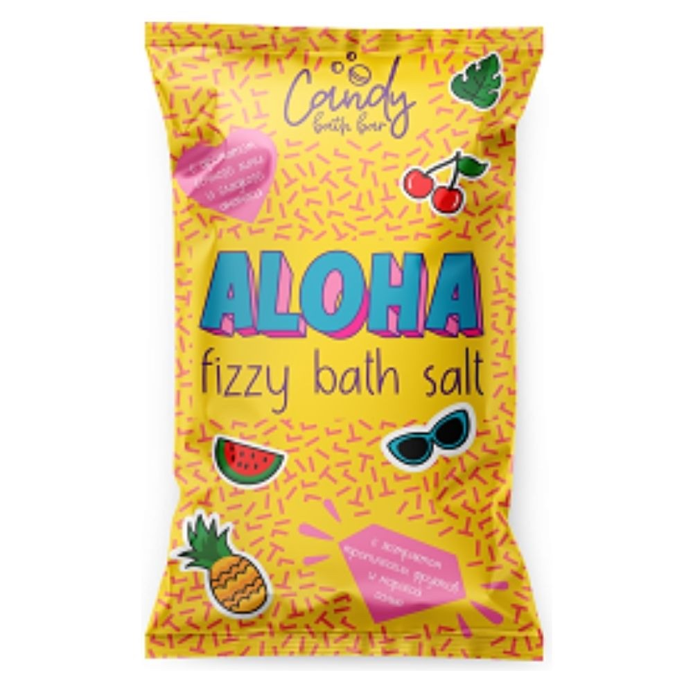 Шар бурлящий Laboratory KATRIN Candy bath bar Aloha Соль для ванн шипучая двухцветная 100 г 4630076433165