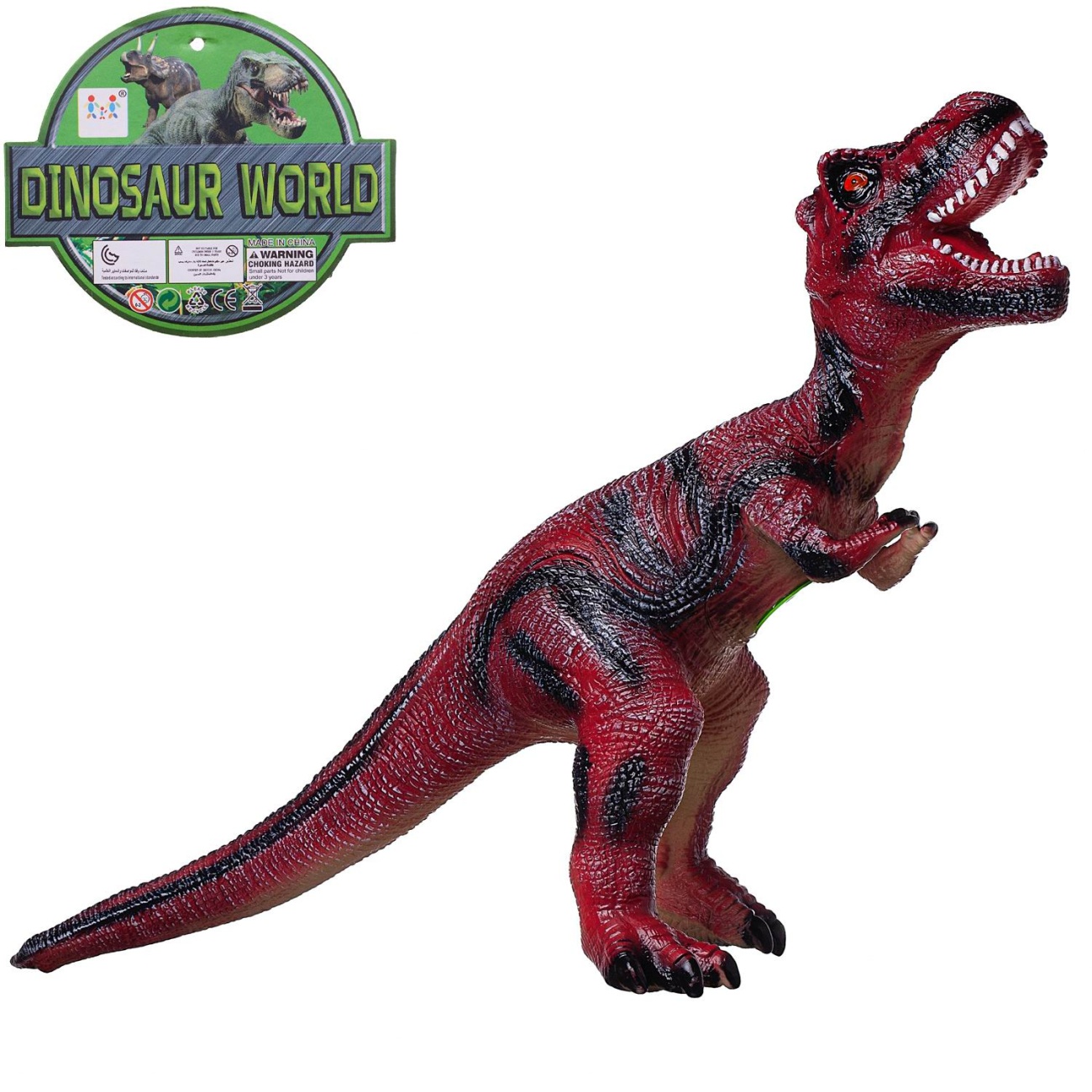 Фигурка Junfa Динозавр длина 72 см со звуком бордово-черный WA-24134/бордово-черный