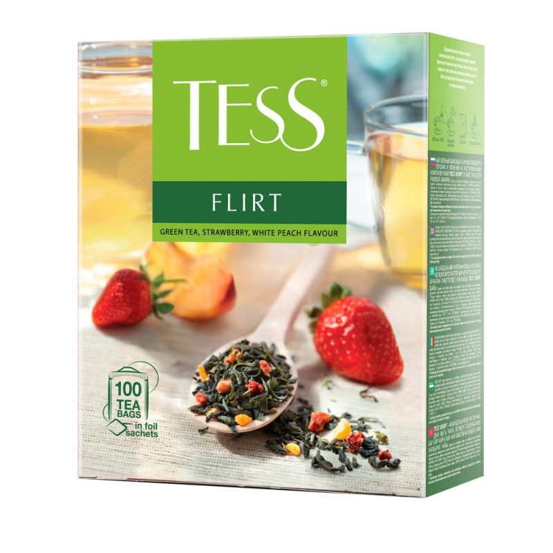 Чай Tess Flirt зеленый с клубникой 1,5гх100шт 1783302 1476-09
