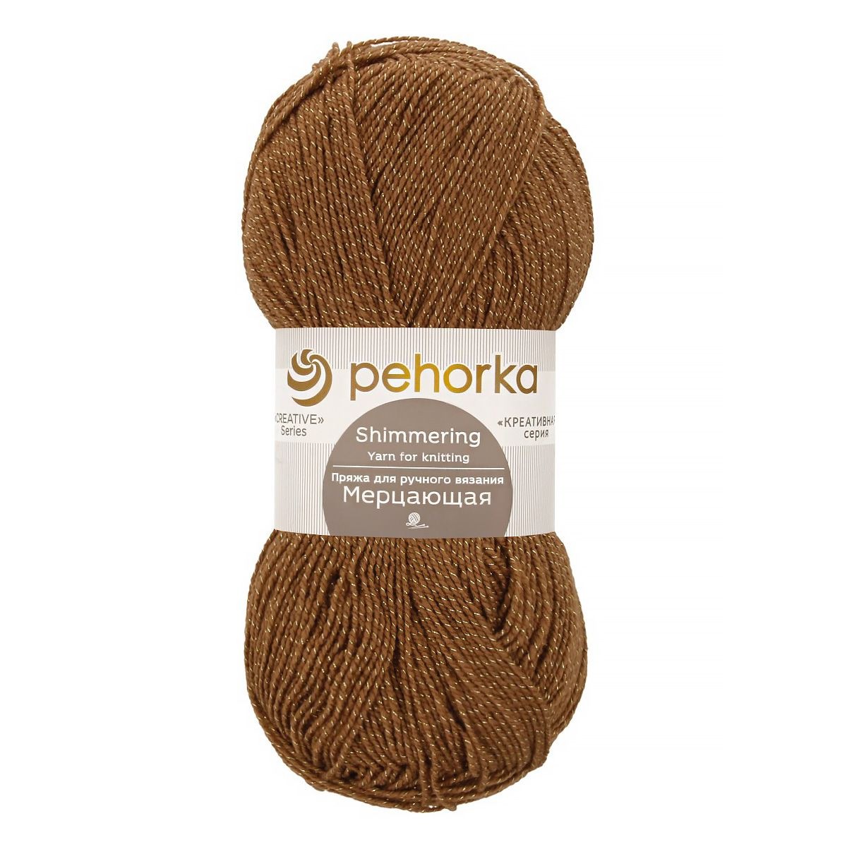 Пряжа ПЕХОРКА Мерцающая 430м/100г цвет 377-Кофейный 2122403770