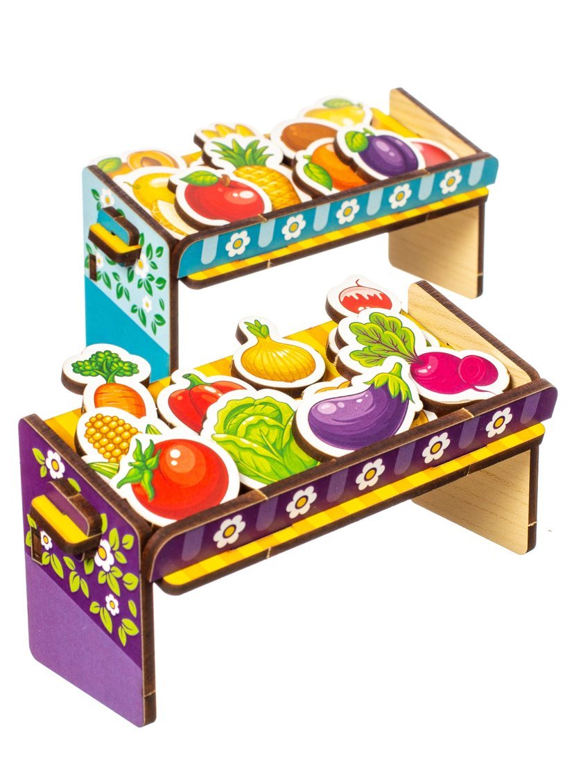 Игровой набор Супермаркет Овощи и фрукты Woodland 370103