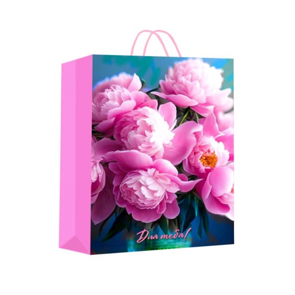 Пакет подарочный матовый, размер Xl, 33х45х15 см. цветочный принт Чудо праздник PXL-123024-FW6