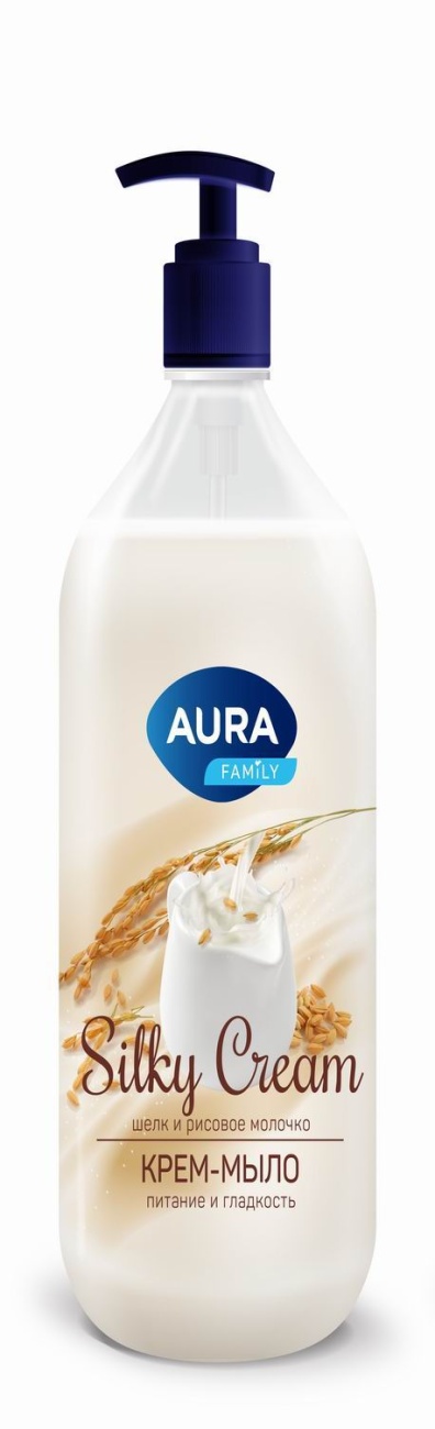 Крем-мыло AURA Silky Cream Шелк и рисовое молочко 1000мл 4752171017320