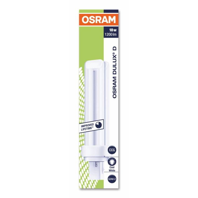 Лампа люминесцентная КЛЛ неинтегрированная OSRAM CFL DULUX D 18W/840 G24D-2 1322393 4050300012056      
