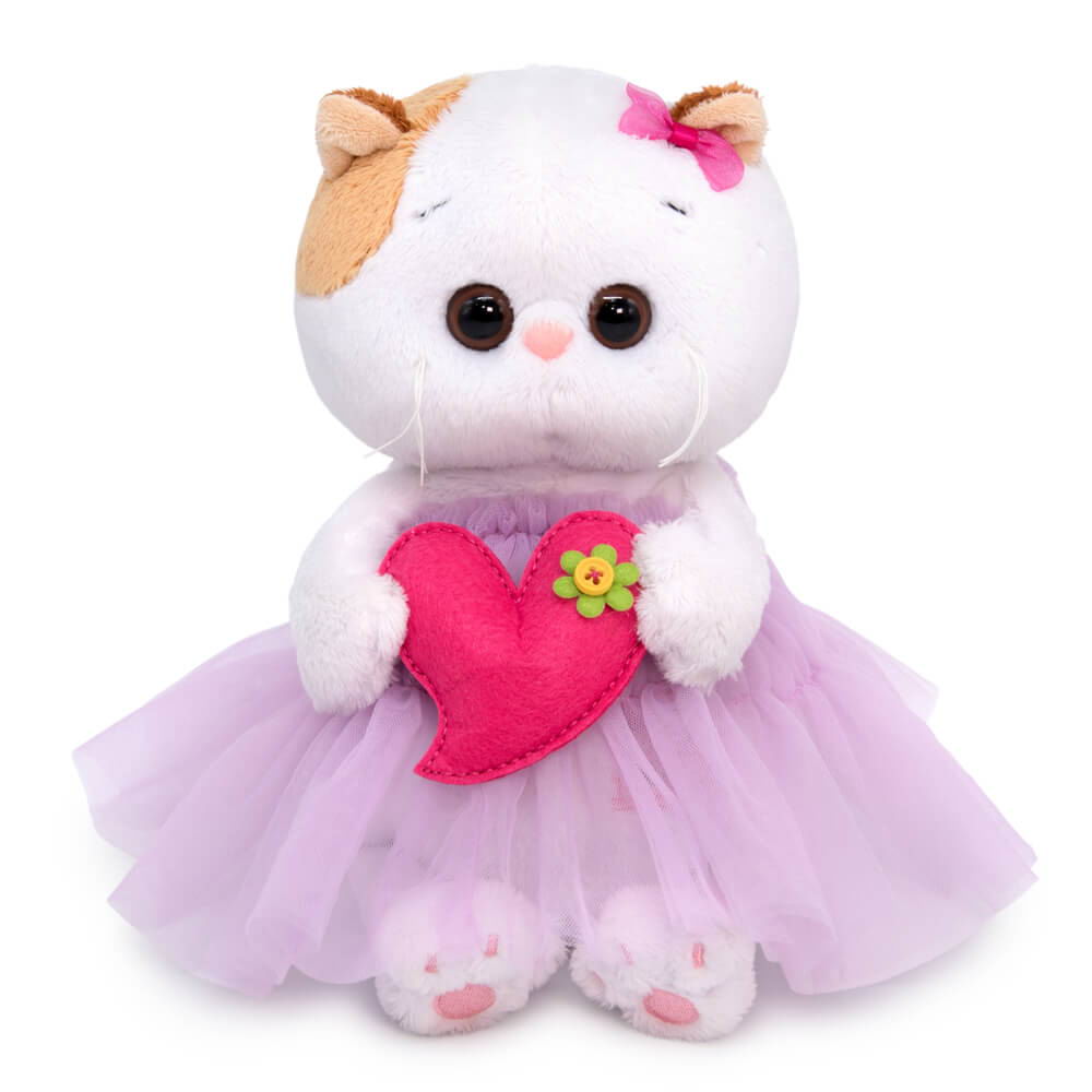 Мягкая игрушка BUDI BASA Кошка Ли-Ли BABY в платье с сердечком LB-091