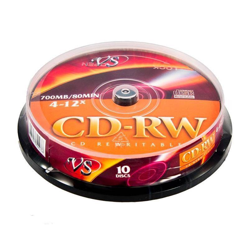 Диск CD-RW VS 700 Mb 4-12x (10 штук в уп) VSCDRWCB1001 822142