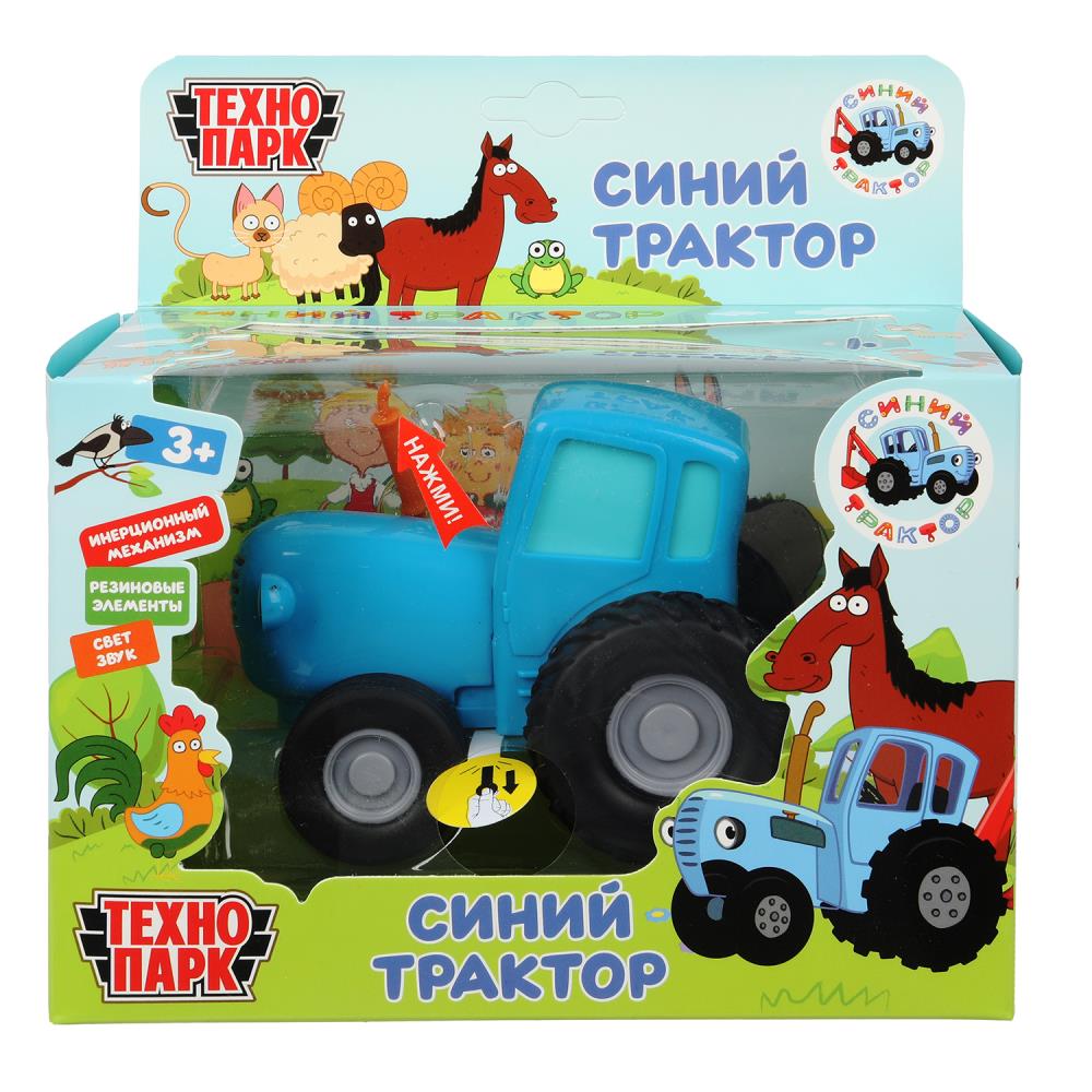 Модель металлическая свет-звук "Синий Трактор" 11 см. синий. Технопарк BLUTRA-11SL-BU2-WOD
