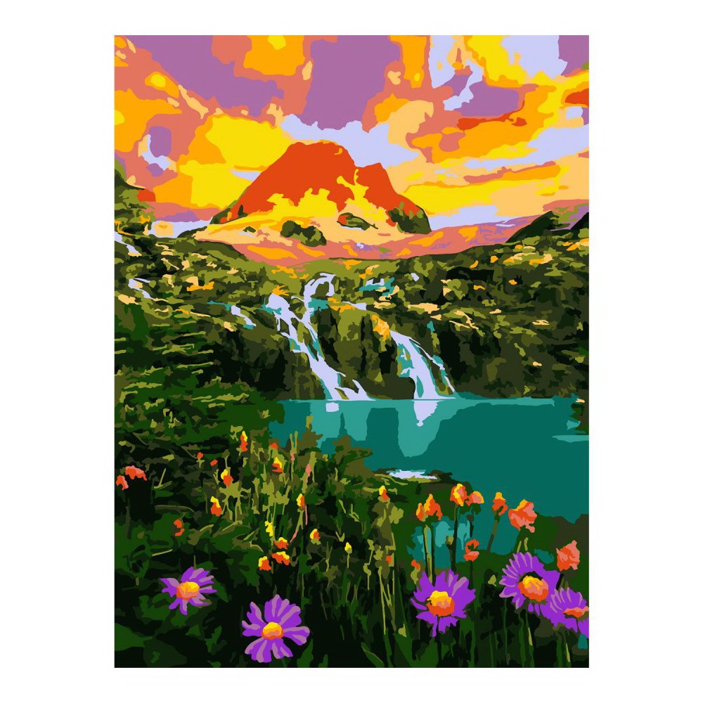 Набор д/творчества LORI Картина по номерам на картоне Горные ручьи 40х50 см Кпн-299