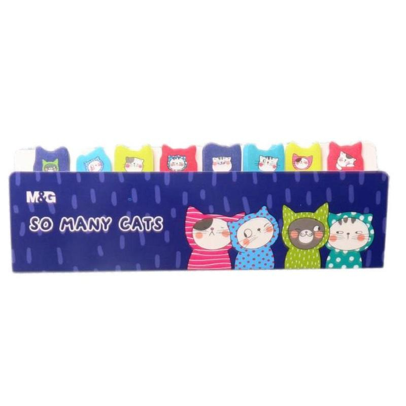 Клейкие закладки бумажные M&G So Many Cats, 8 бл по 20 л, принт, 15x53 мм 1773932 AS26V873