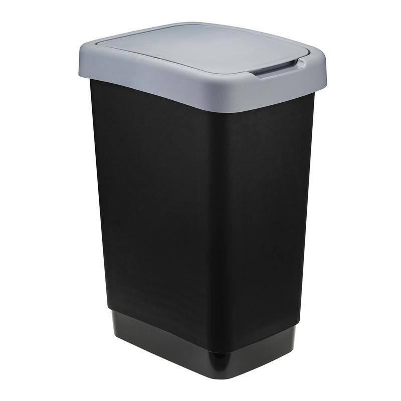 Ведро для мусора Idea Twin 25 л пластик черный/серый (26x33x47 см) 1122661