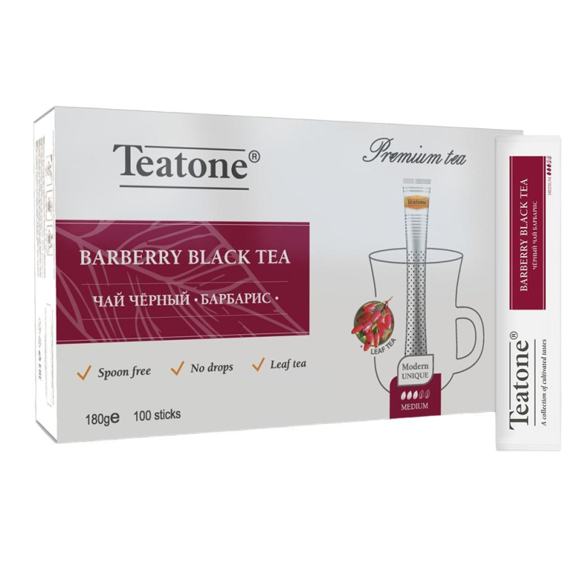 Чай черный в стиках с ароматом барбариса Teatone, 1,8грx100шт 1795575 1401