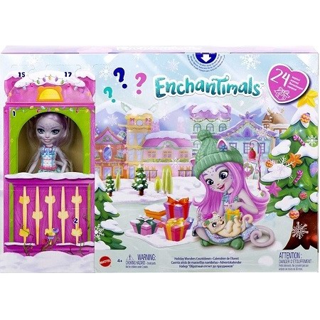 Адвент календарь Mattel Enchantimals с куклой Снежный барс Сибилл HHC21