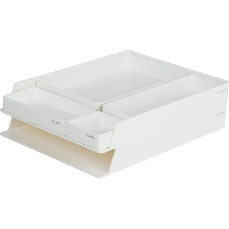 Лоток горизонтальный д/бум Deli NuSign ENS001-white 2лотка + орган-р бел 1691751