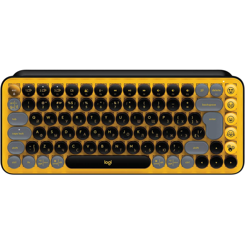 Клавиатура Logitech POP Keys, USB, беспроводная, желт/чер (920-010716) 1542279