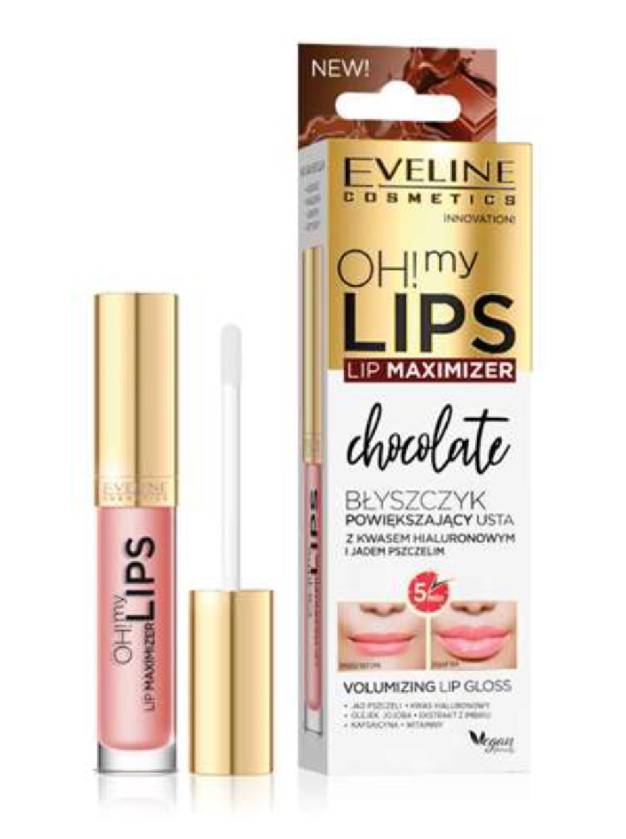EVELINE OH! My Lips LIP MAXIMIZER Блеск для увеличения объёма губ Шоколад 4,5мл 5903416027393