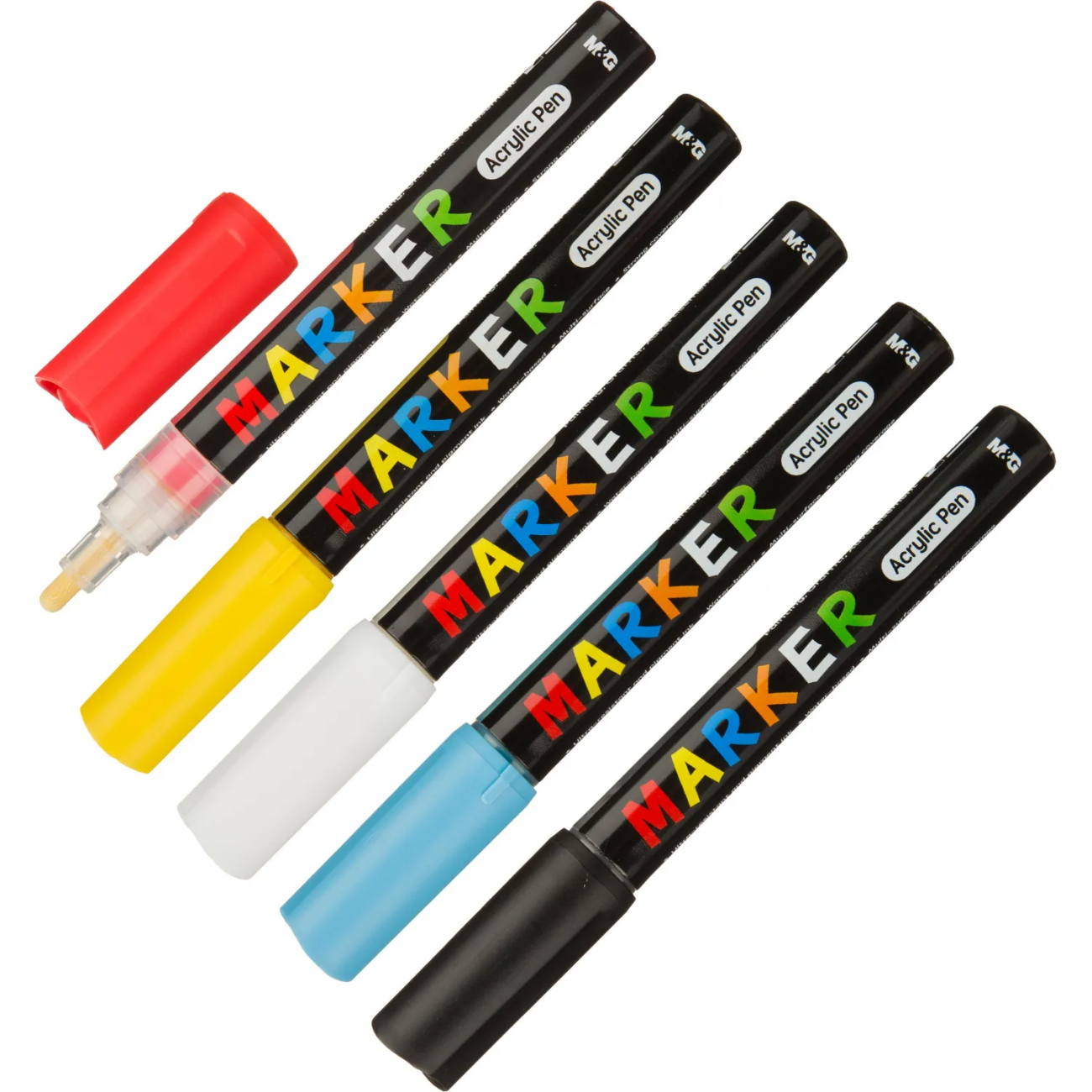 Набор акриловых маркеров M&G, круглый наконечник,2 мм,  5 цв 1784534 APL976D8