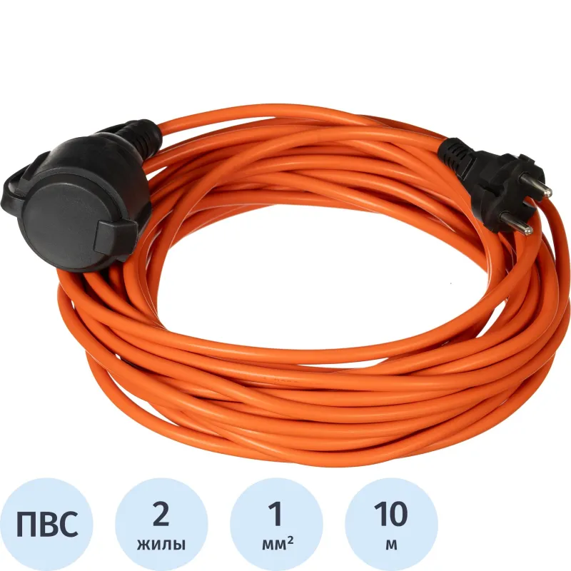 Удлинитель Topfort ПВС 2х1кв.мм 10м в бухте 10А 1 гнездо б/з.с/заг.IP44 2267263 TEH303-190