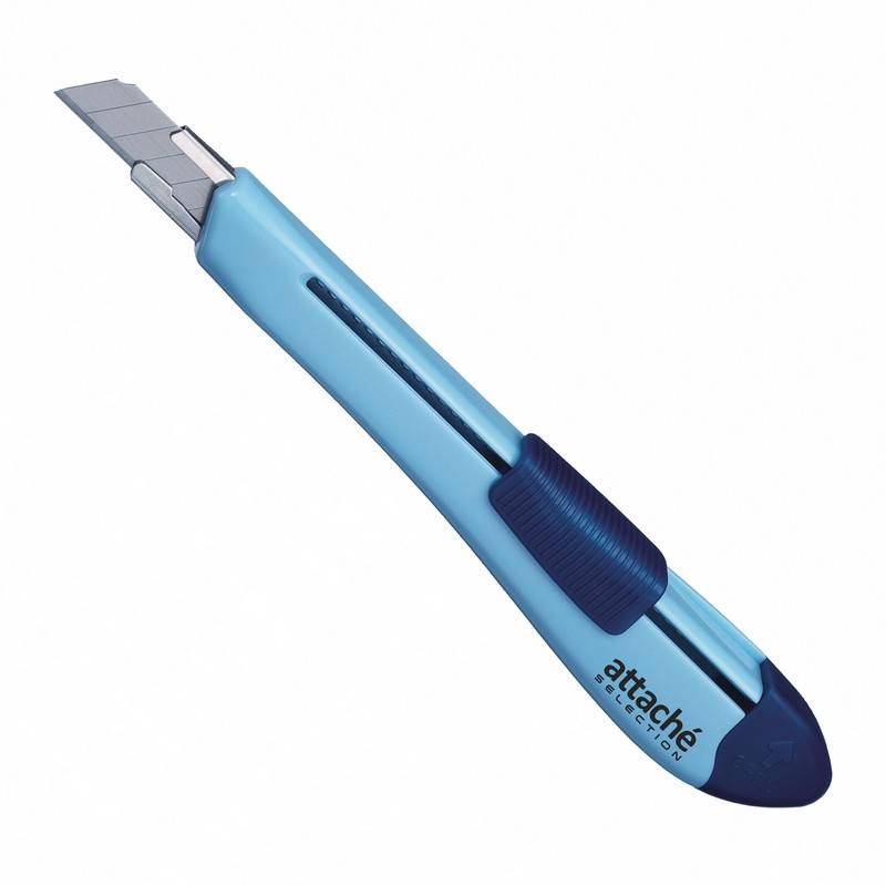 Нож канцелярский 9 мм Attache Selection Jolly, цвет синий 827016