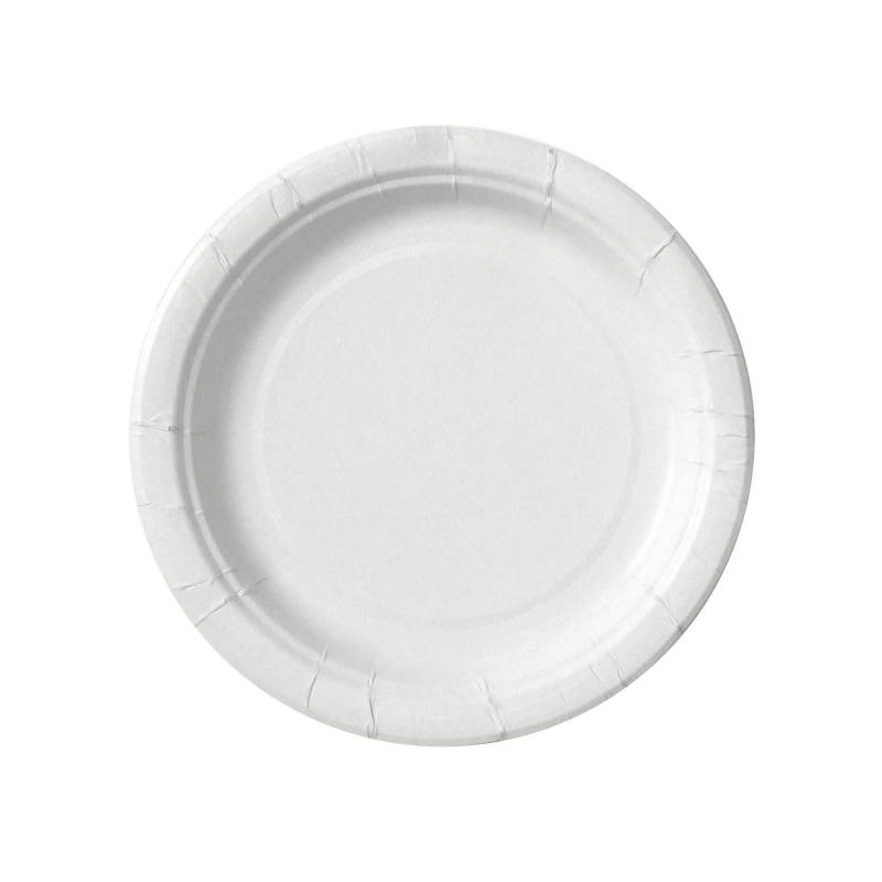 Тарелка одноразовая бумажная 180 мм белая 50 штук в уп Комус Эконом 1262803
