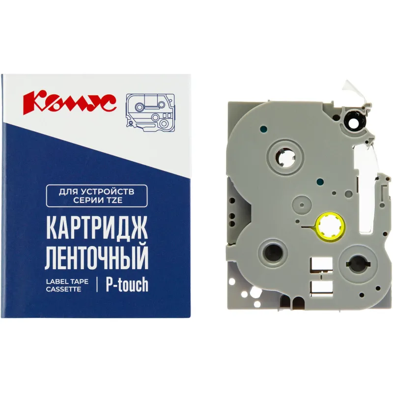 Картридж Комус TZE-135(Brother TZE-135 белый на прозрачном,12мм/8м) 1944167 RL-B-T135P-WT/CL-12MM*8M